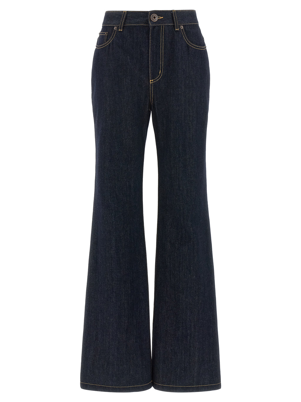 Alexander McQueen Blaue Baumwoll-Jeans mit ausgestelltem Bein