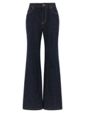 Alexander McQueen Blaue Baumwoll-Jeans mit ausgestelltem Bein