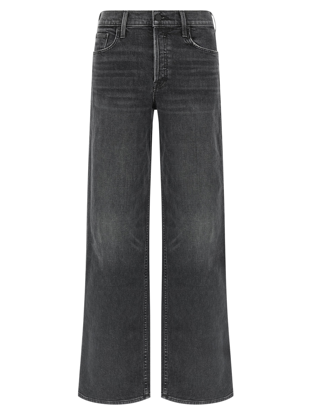 Mother Denim Schwarze Baumwoll-Jeans mit geradem Bein