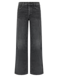 Mother Denim Schwarze Baumwoll-Jeans mit geradem Bein