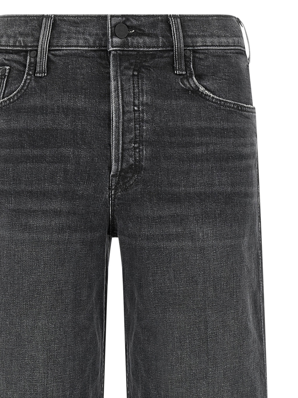 Mother Denim Schwarze Baumwoll-Jeans mit geradem Bein