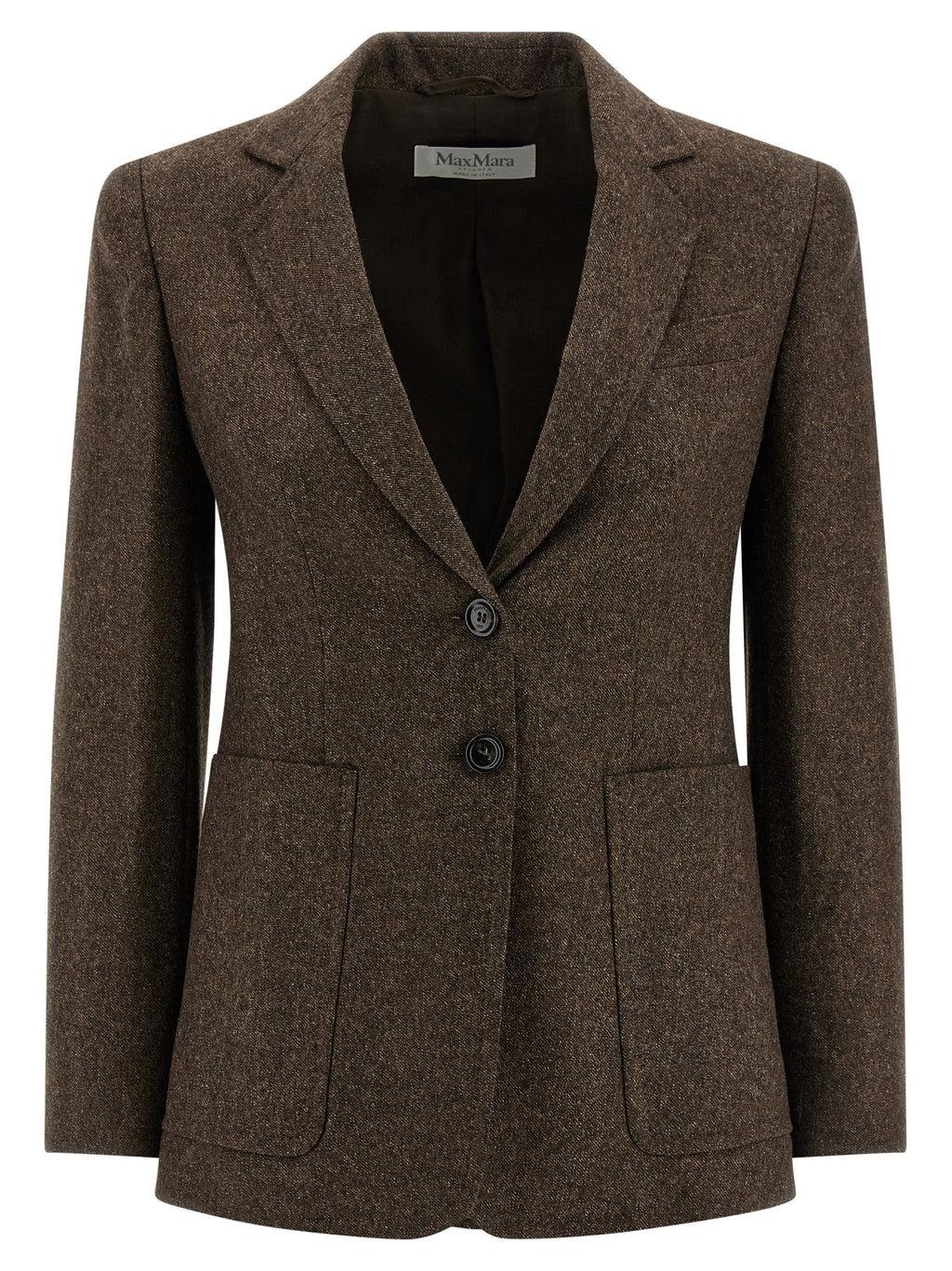 Max Mara Brauner Blazer aus reiner Schurwolle