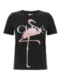 Chloé Schwarzes Baumwoll-T-Shirt