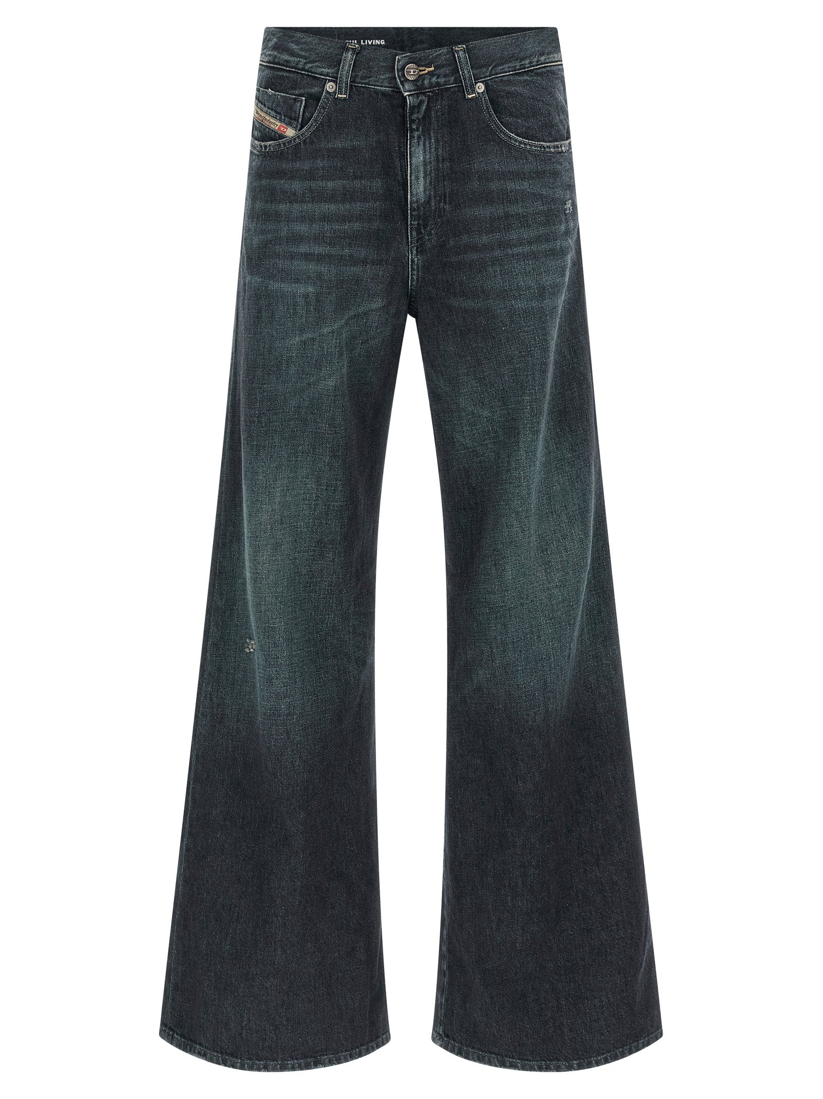 Diesel Blaue Baumwoll-Jeans mit ausgestelltem Bein