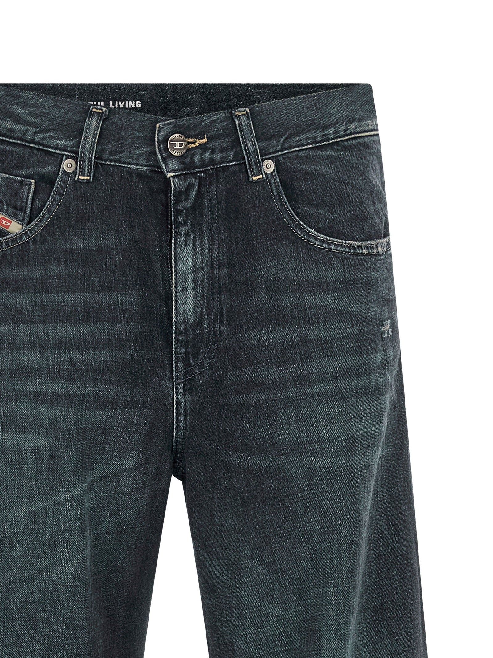Diesel Blaue Baumwoll-Jeans mit ausgestelltem Bein