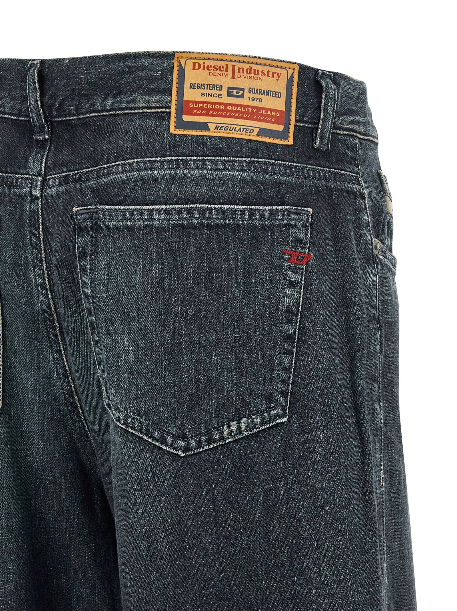 Diesel Blaue Baumwoll-Jeans mit ausgestelltem Bein