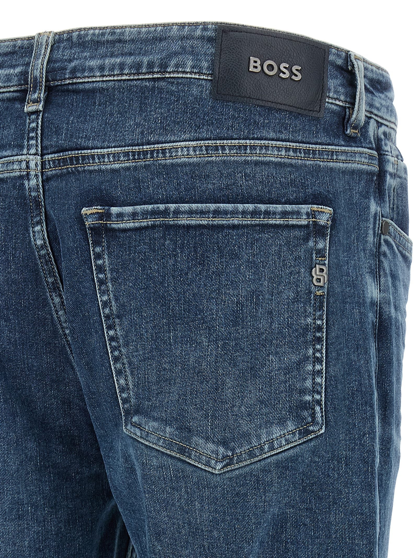 Hugo Boss Blaue Baumwoll-Skinny-Jeans