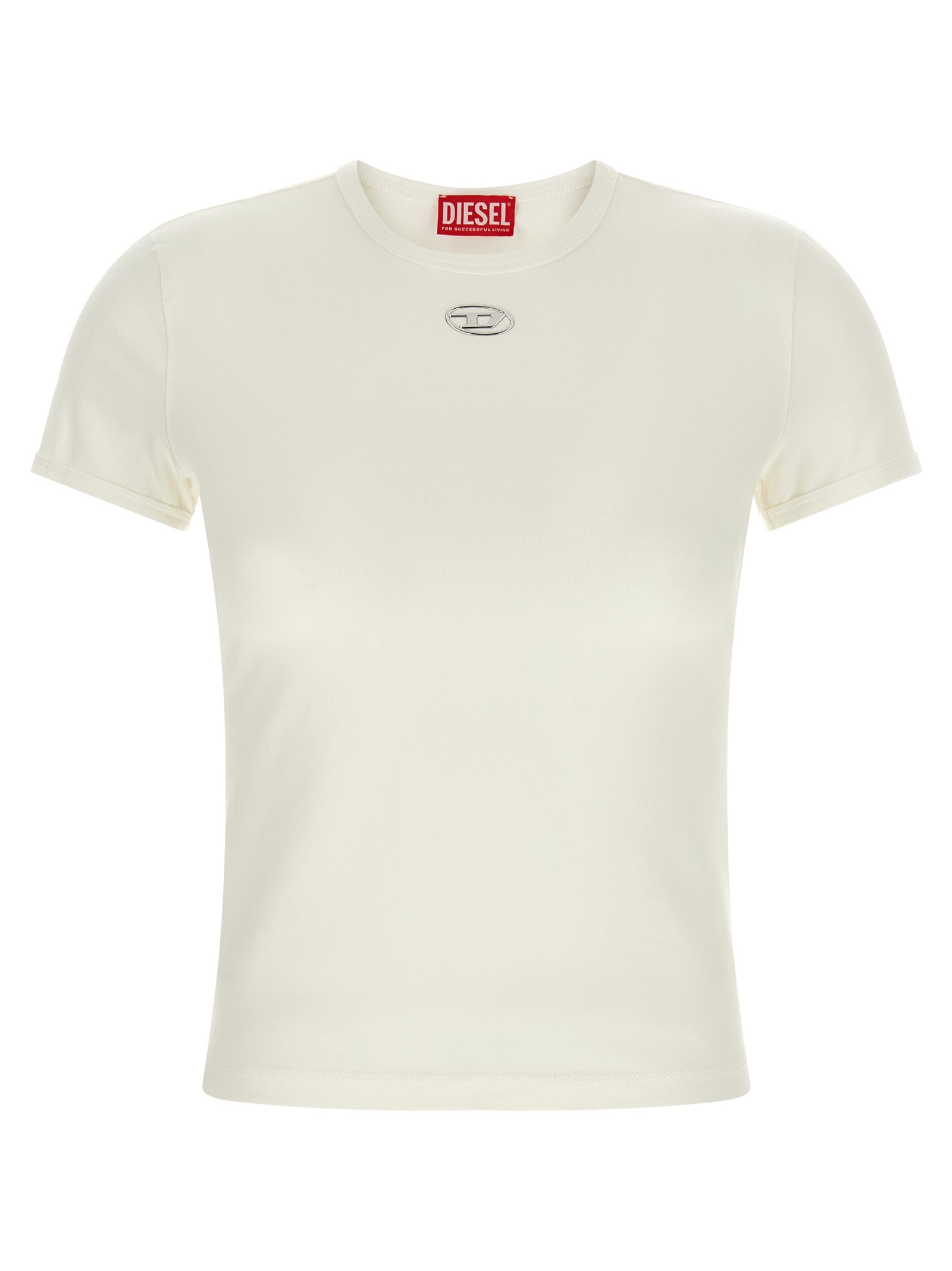 Diesel Weißes Baumwoll-T-Shirt