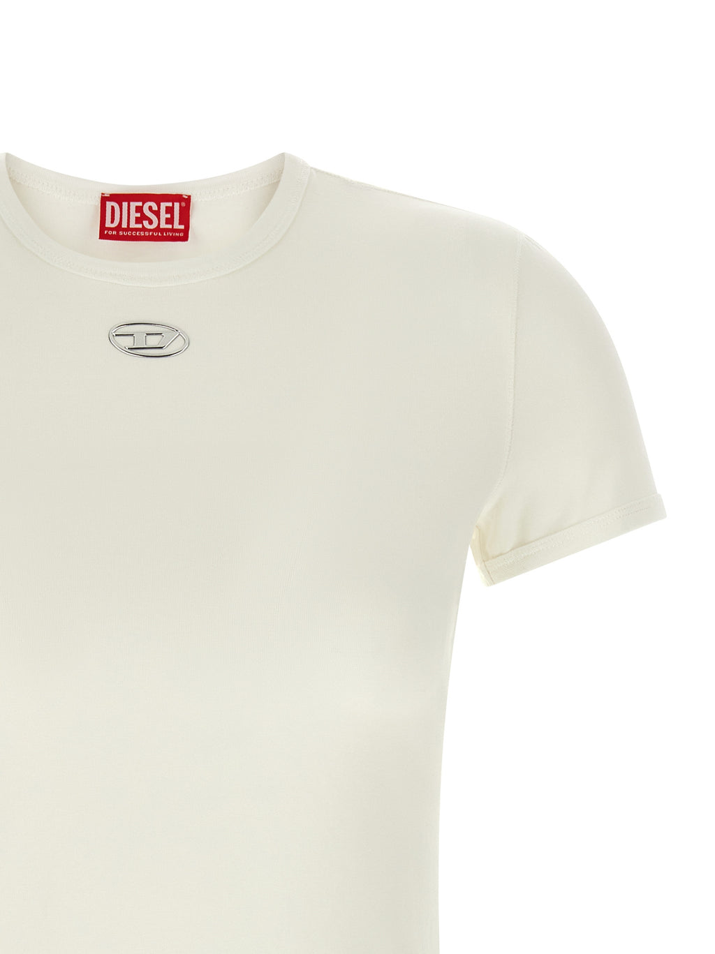 Diesel Weißes Baumwoll-T-Shirt