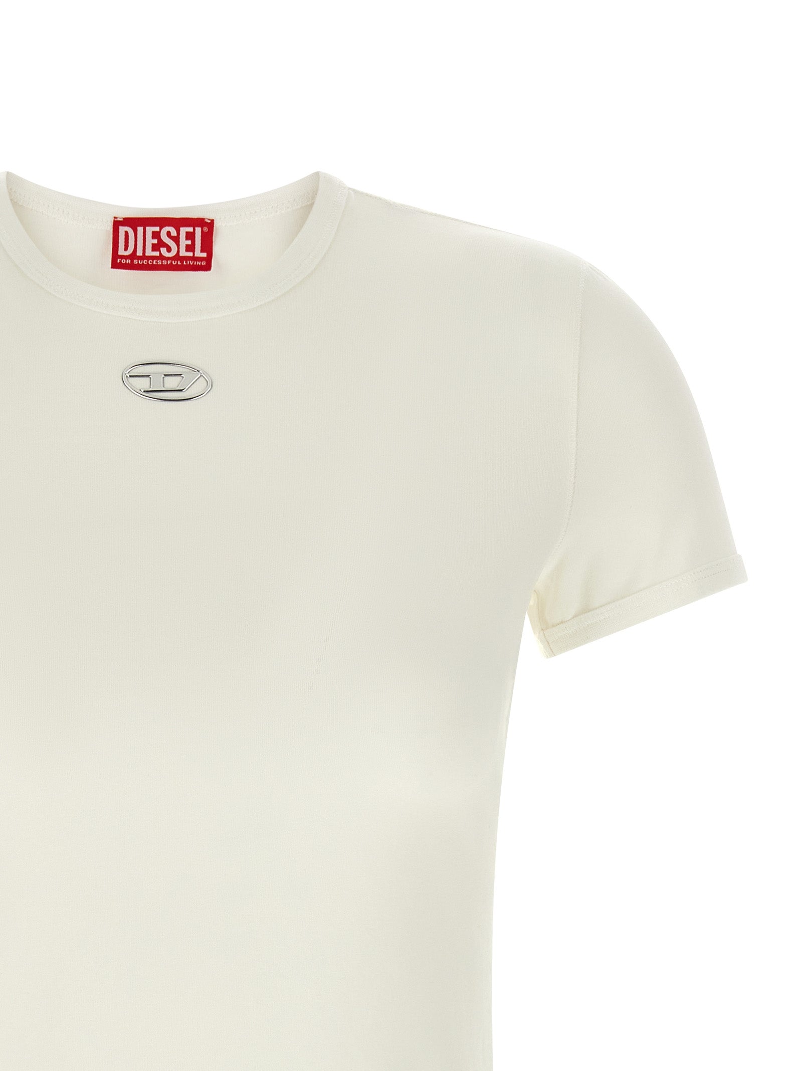 Diesel Weißes Baumwoll-T-Shirt