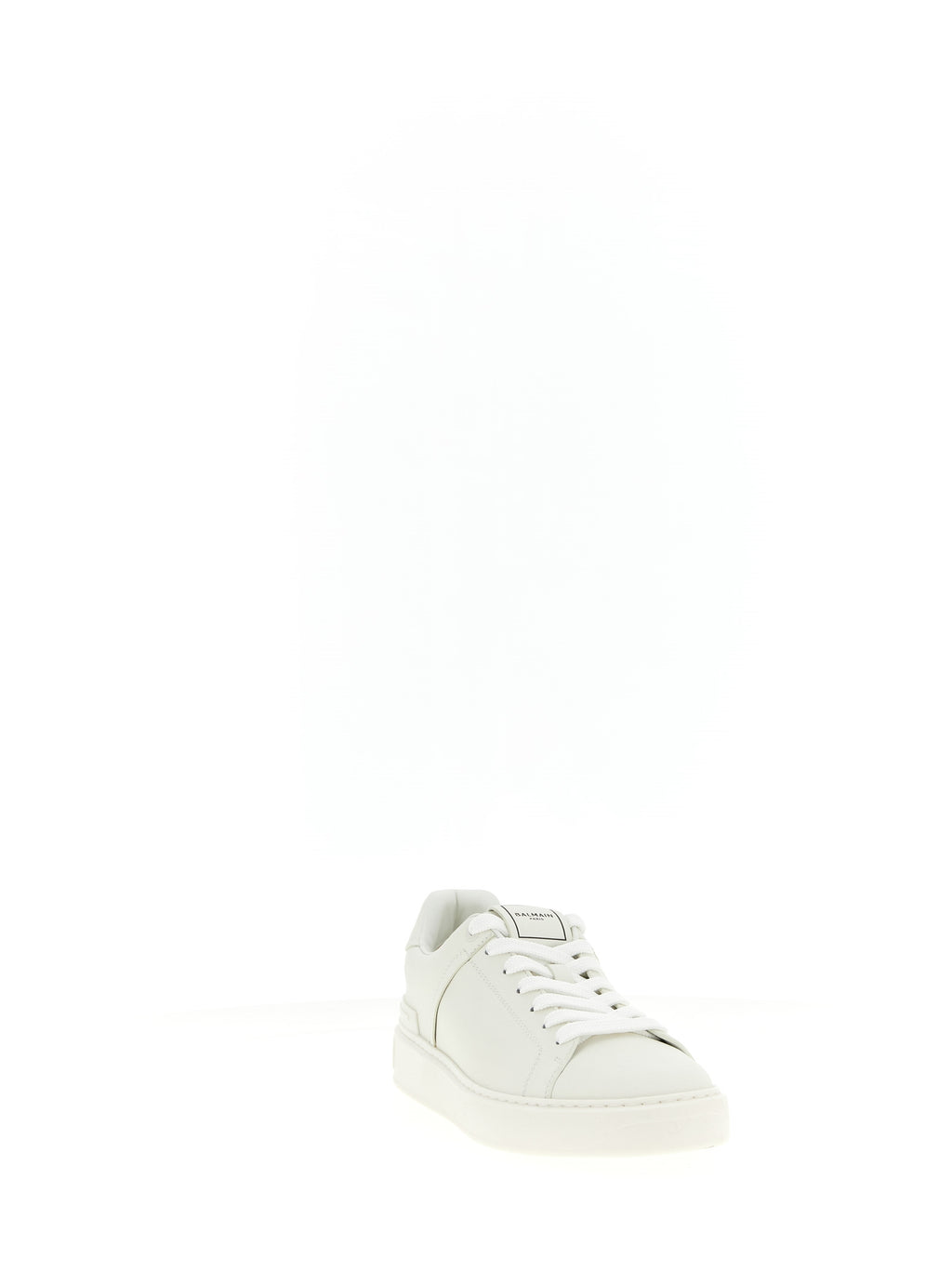 Balmain Weiße Kalbsleder Low-Top-Sneaker