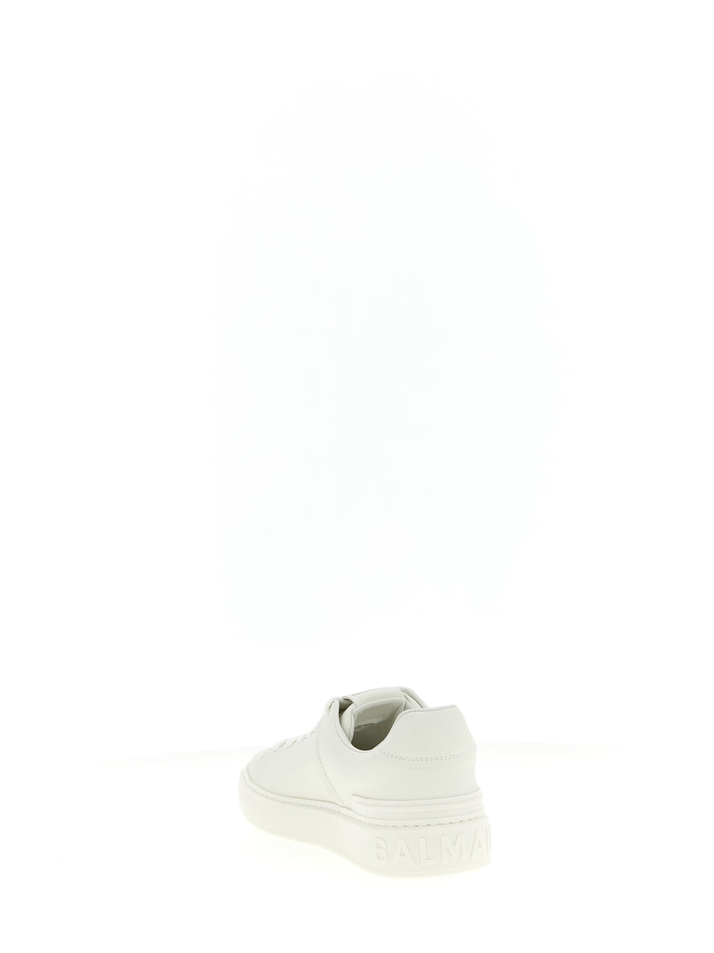 Balmain Weiße Kalbsleder Low-Top-Sneaker