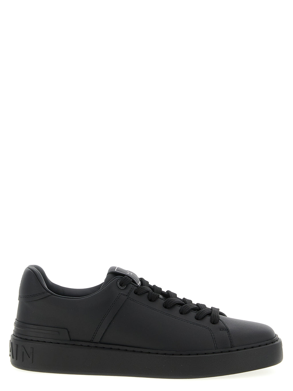 Balmain Schwarze Kalbsleder Low-Top-Sneaker