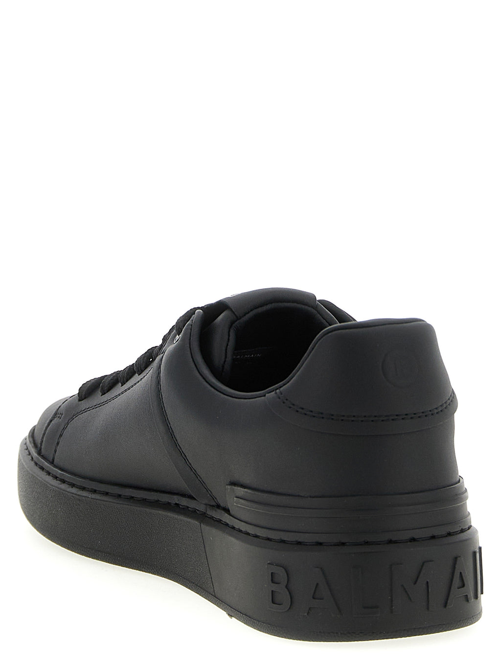 Balmain Schwarze Kalbsleder Low-Top-Sneaker