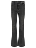 Mother Denim Graue Baumwoll-Jeans mit Schlag
