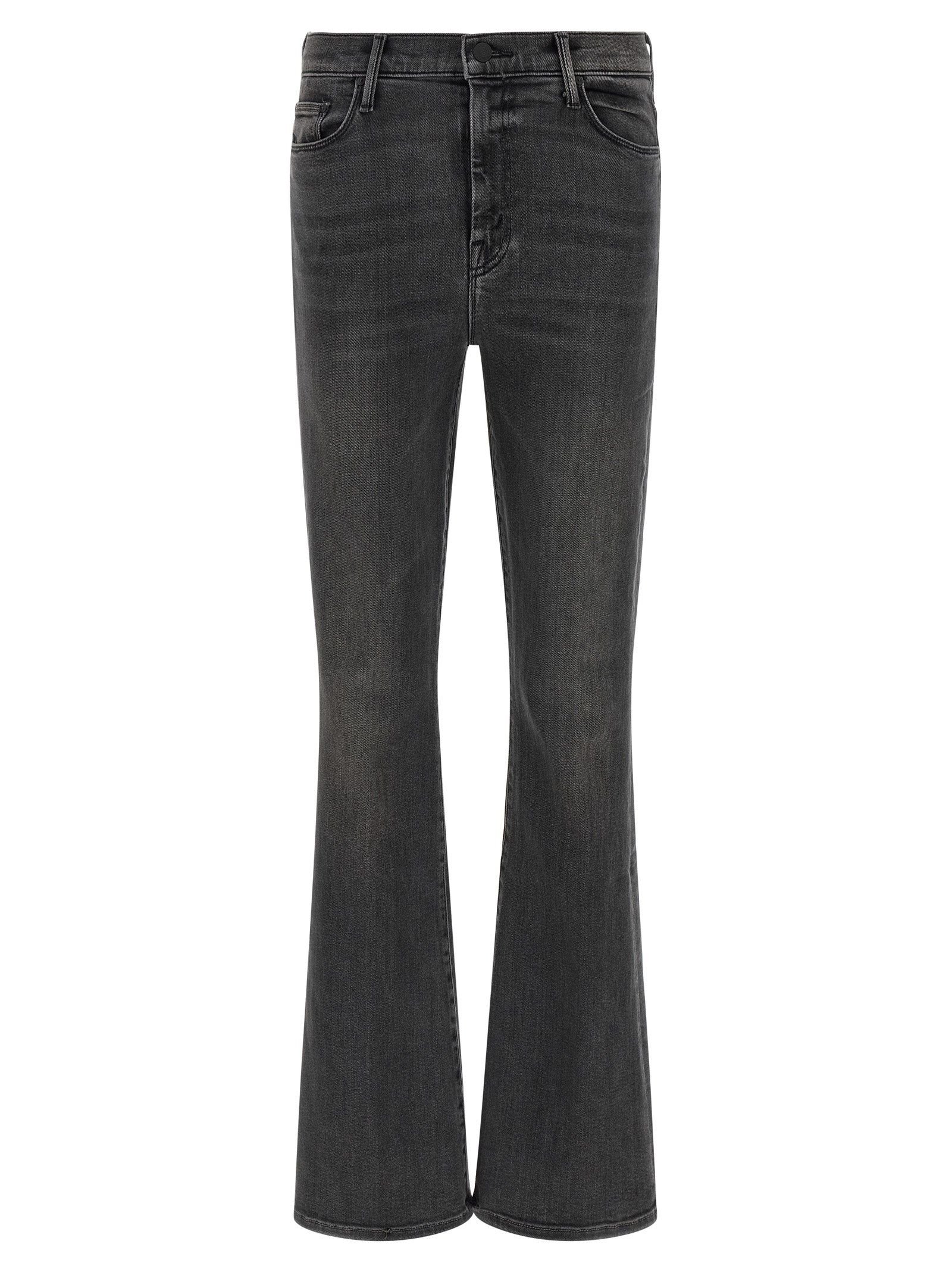 Mother Denim Graue Baumwoll-Jeans mit Schlag