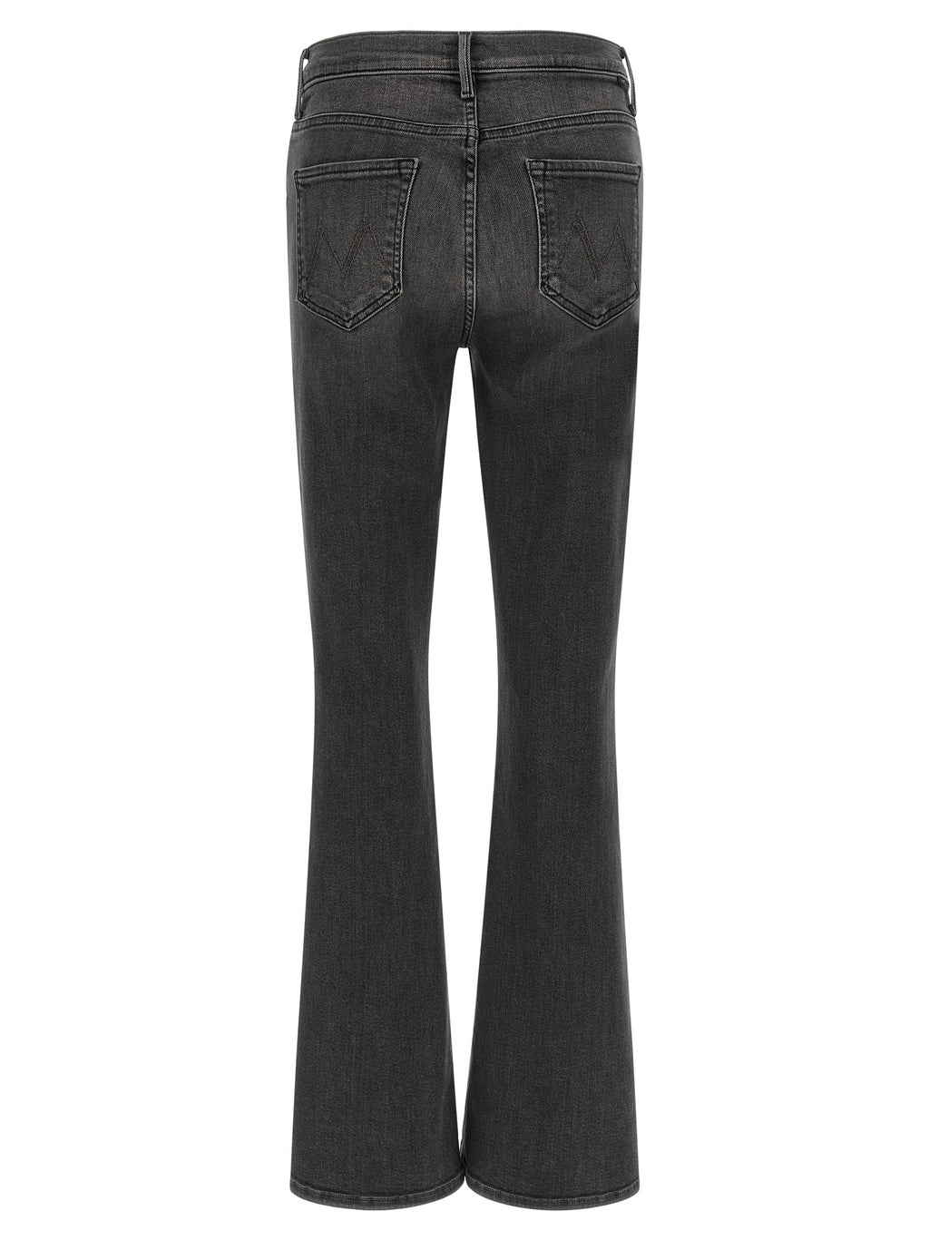 Mother Denim Graue Baumwoll-Jeans mit Schlag