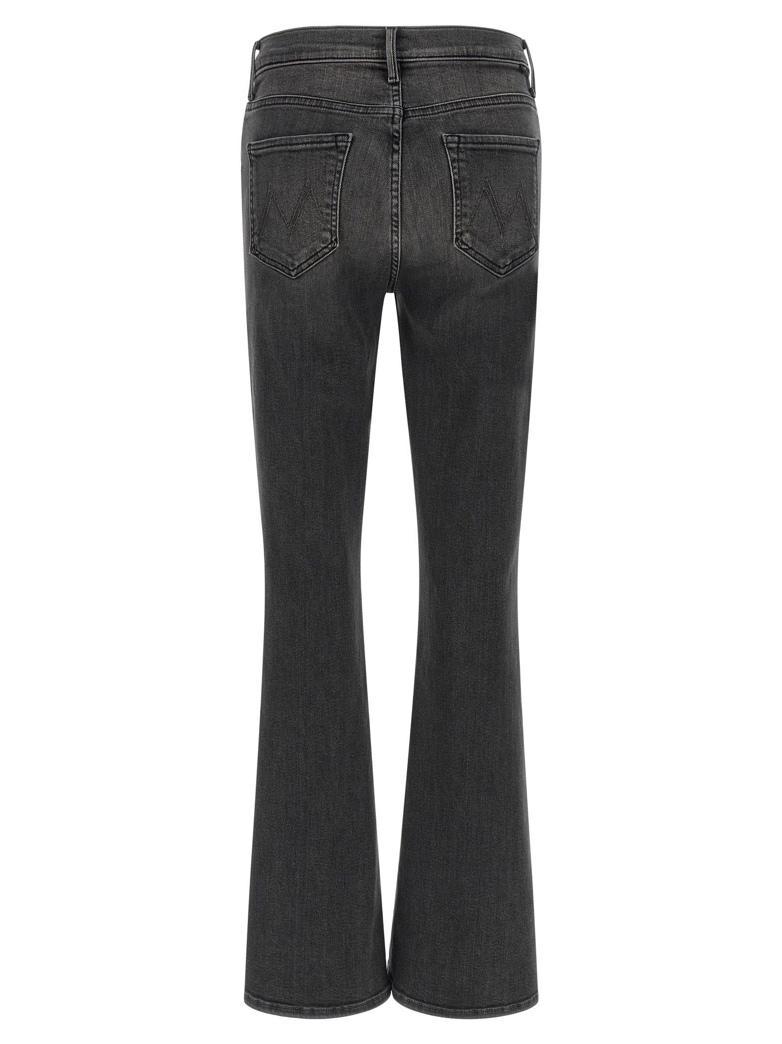 Mother Denim Graue Baumwoll-Jeans mit Schlag