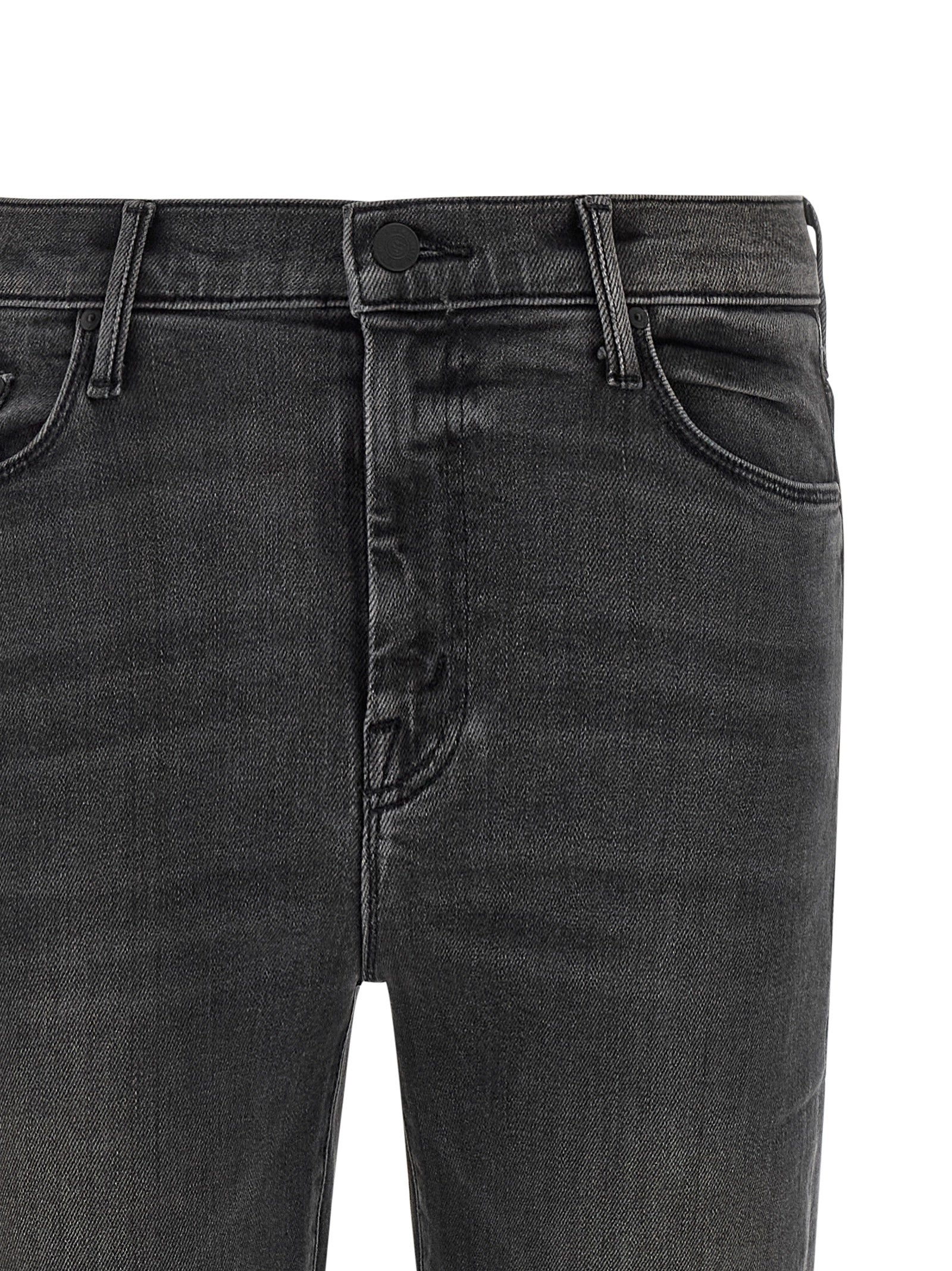 Mother Denim Graue Baumwoll-Jeans mit Schlag