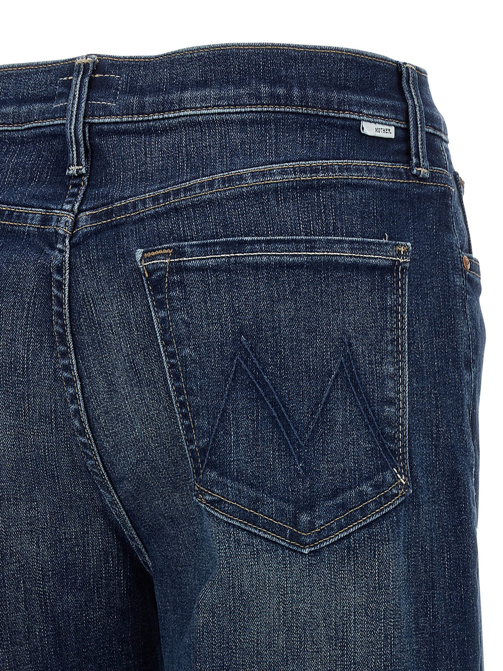 Mother Denim Blaue Jeans aus Baumwolle im geraden Schnitt