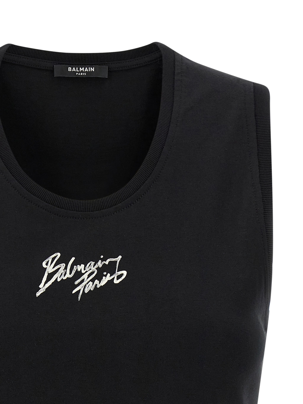 Balmain Schwarzes Baumwoll-T-Shirt