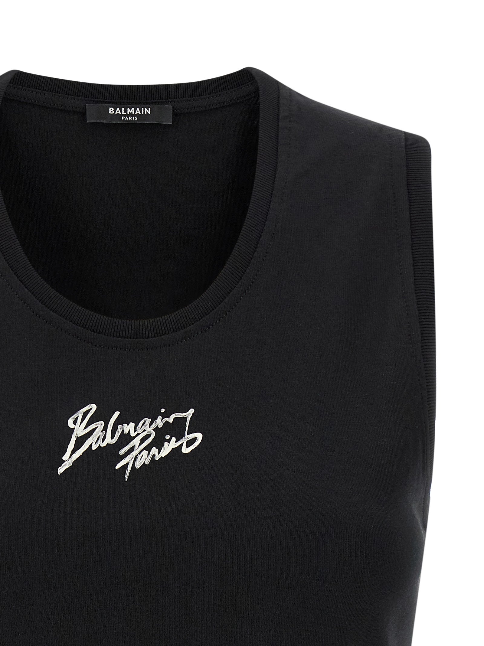Balmain Schwarzes Baumwoll-T-Shirt