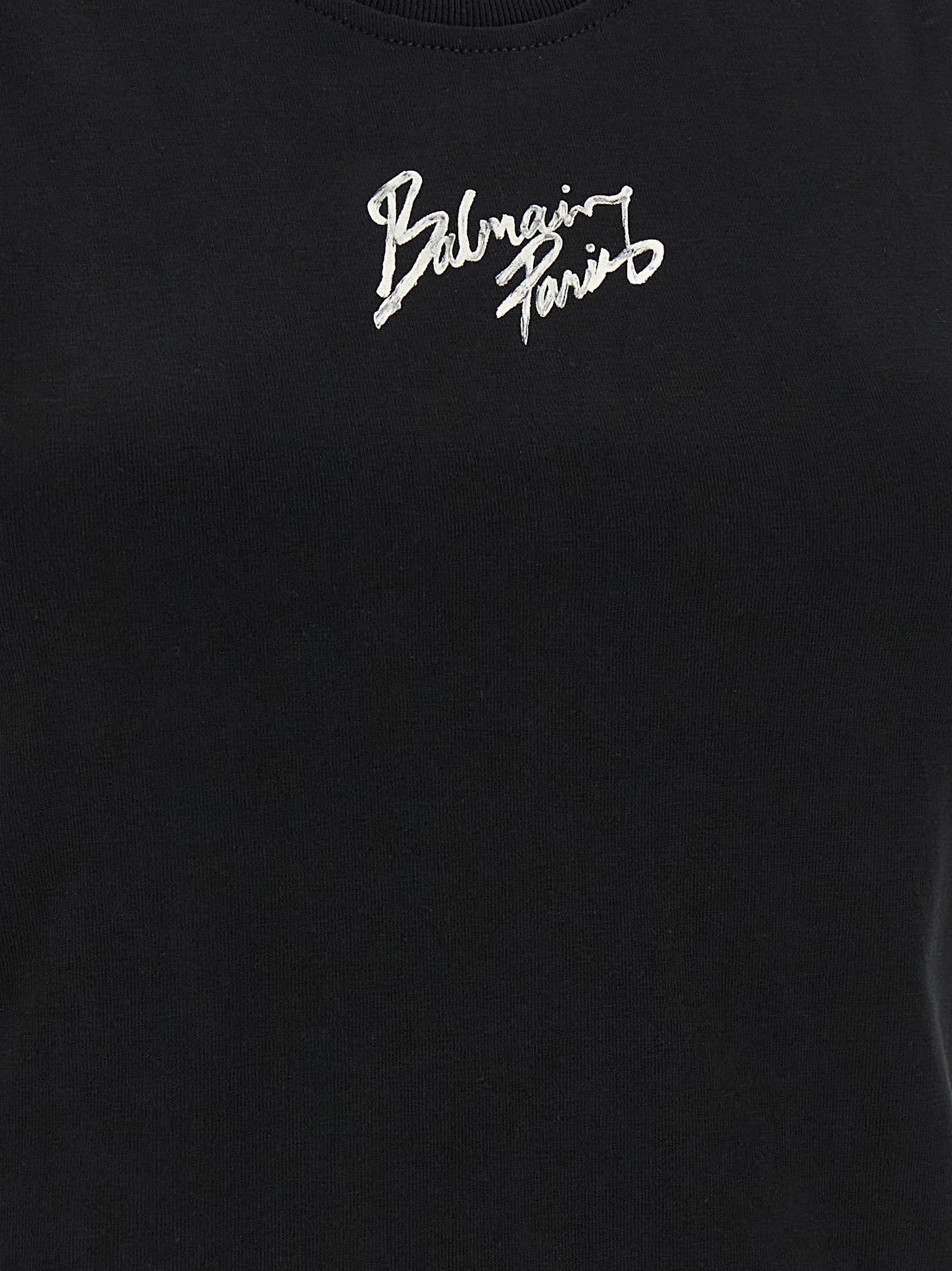 Balmain Schwarzes Baumwoll-T-Shirt