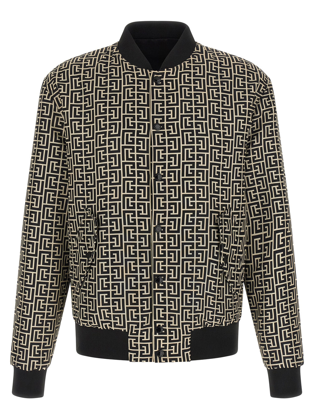 Balmain Schwarzer Bomber aus Polyamid