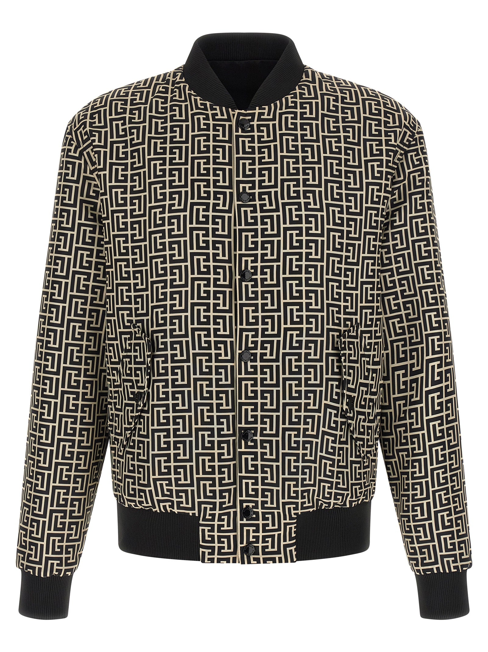 Balmain Schwarzer Bomber aus Polyamid