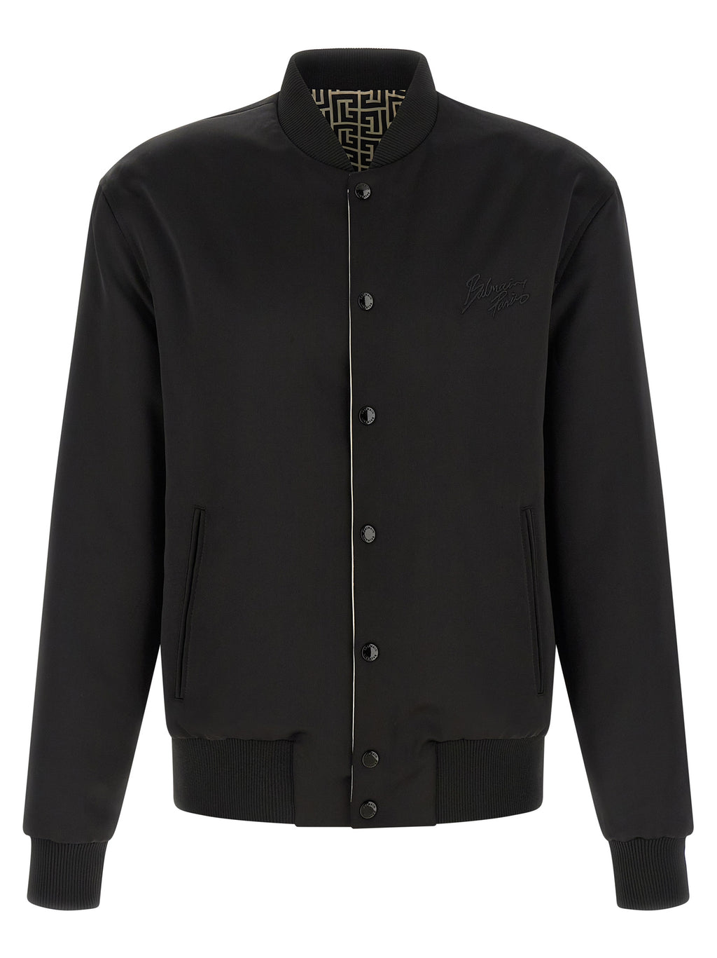 Balmain Schwarzer Bomber aus Polyamid