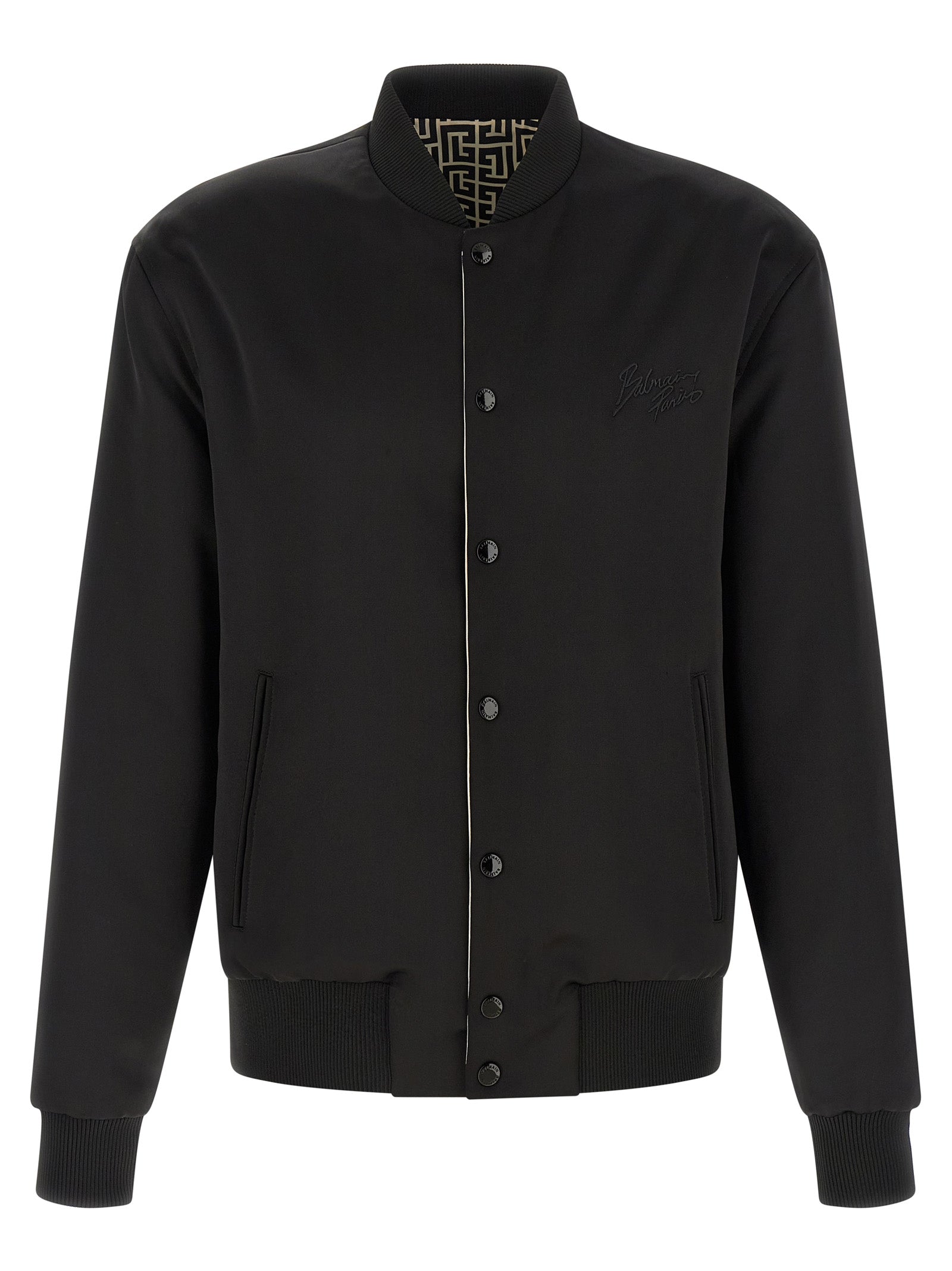 Balmain Schwarzer Bomber aus Polyamid