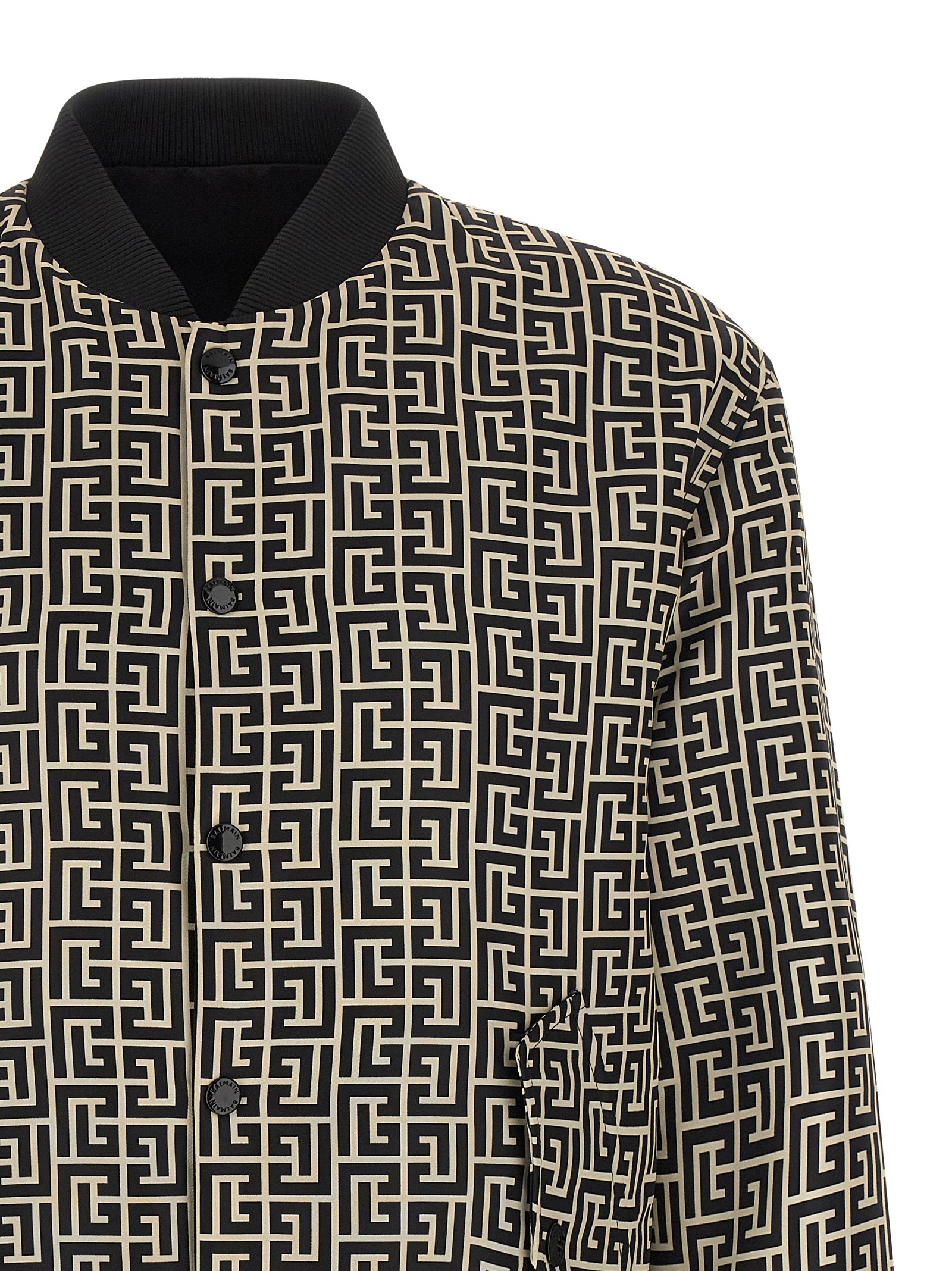 Balmain Schwarzer Bomber aus Polyamid
