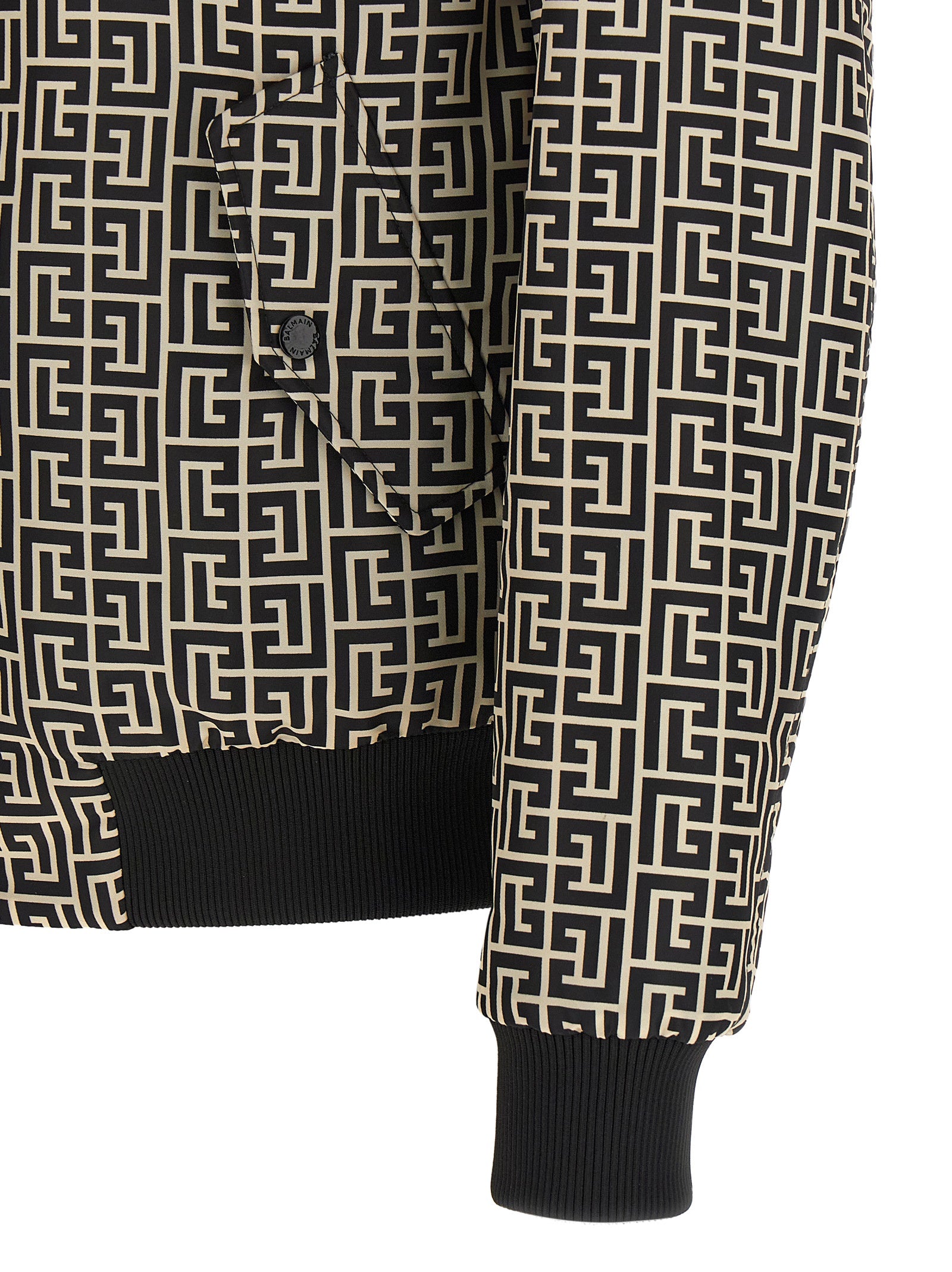 Balmain Schwarzer Bomber aus Polyamid