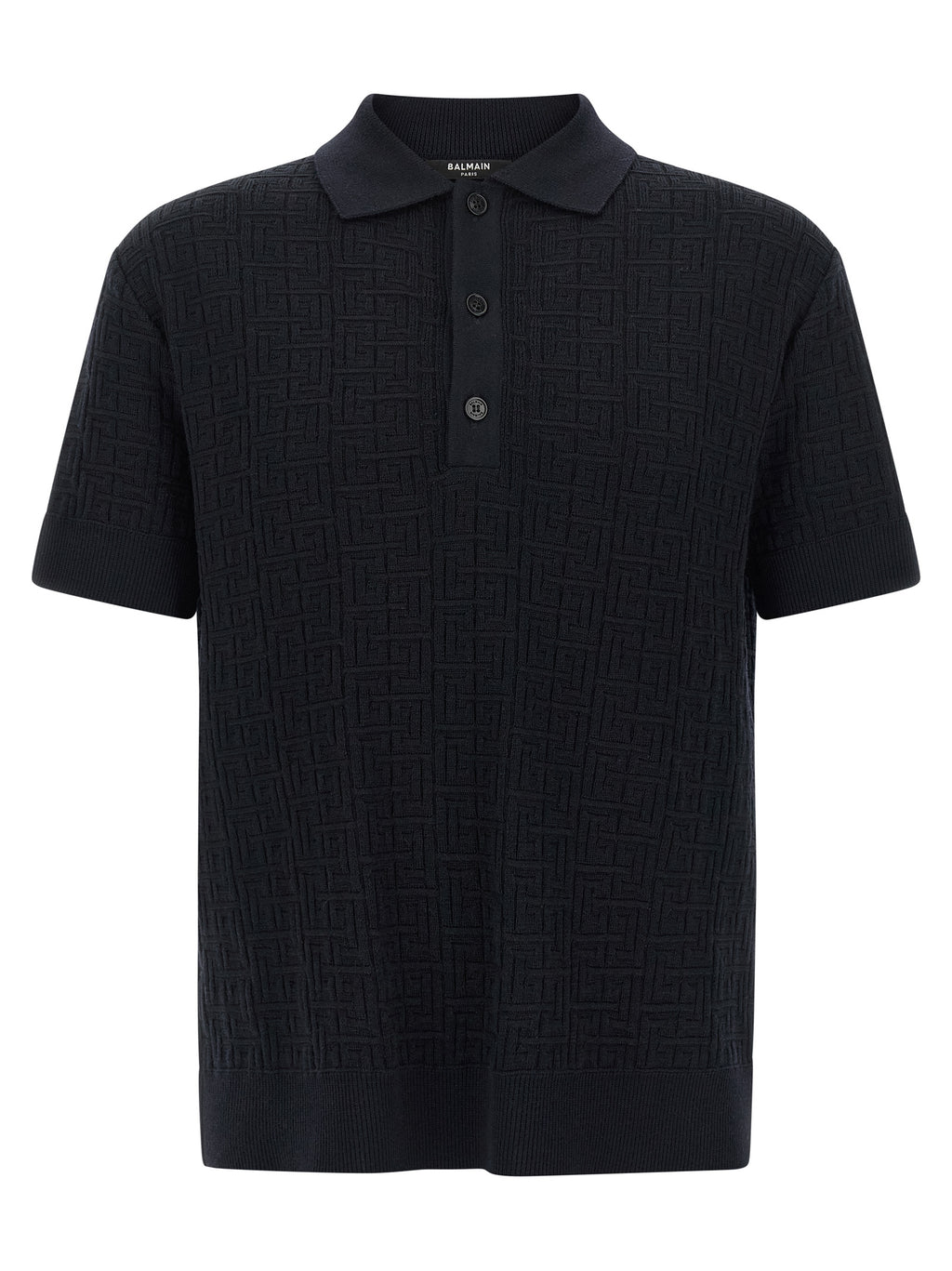 Balmain Blaues Woll-Poloshirt