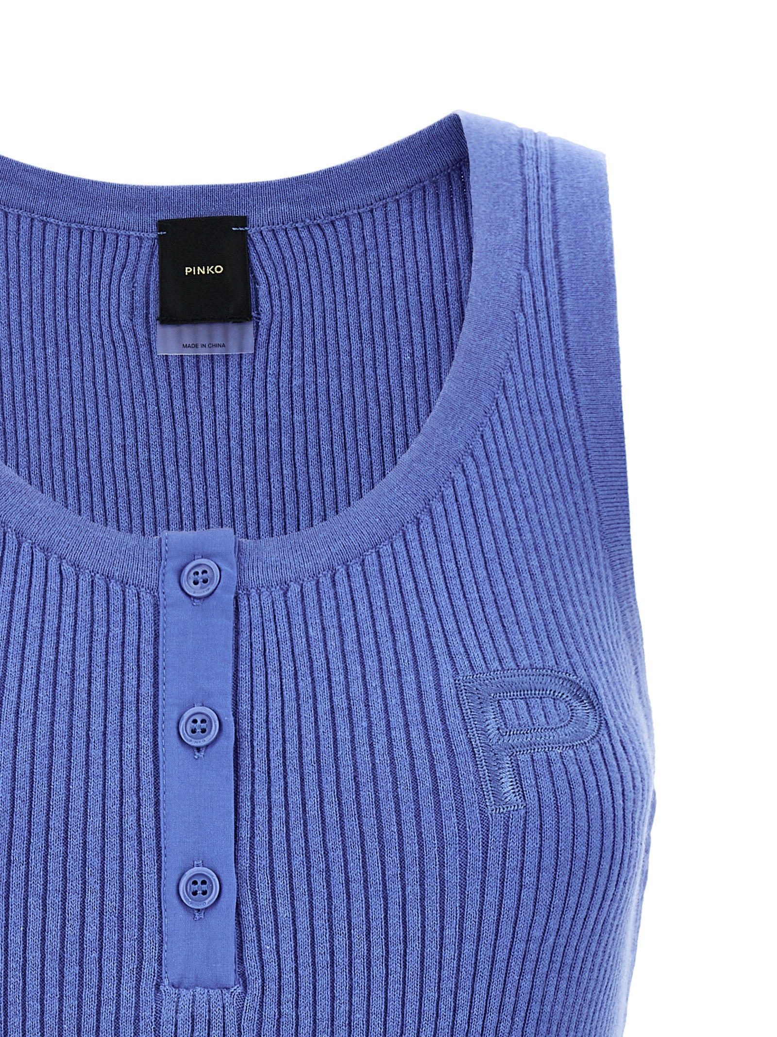 PINKO Blaue Baumwoll-Tanktops