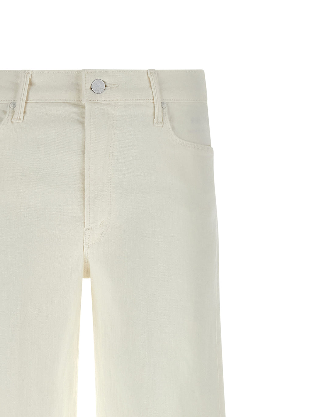 Mother Denim Weiße Baumwoll-Schlagjeans