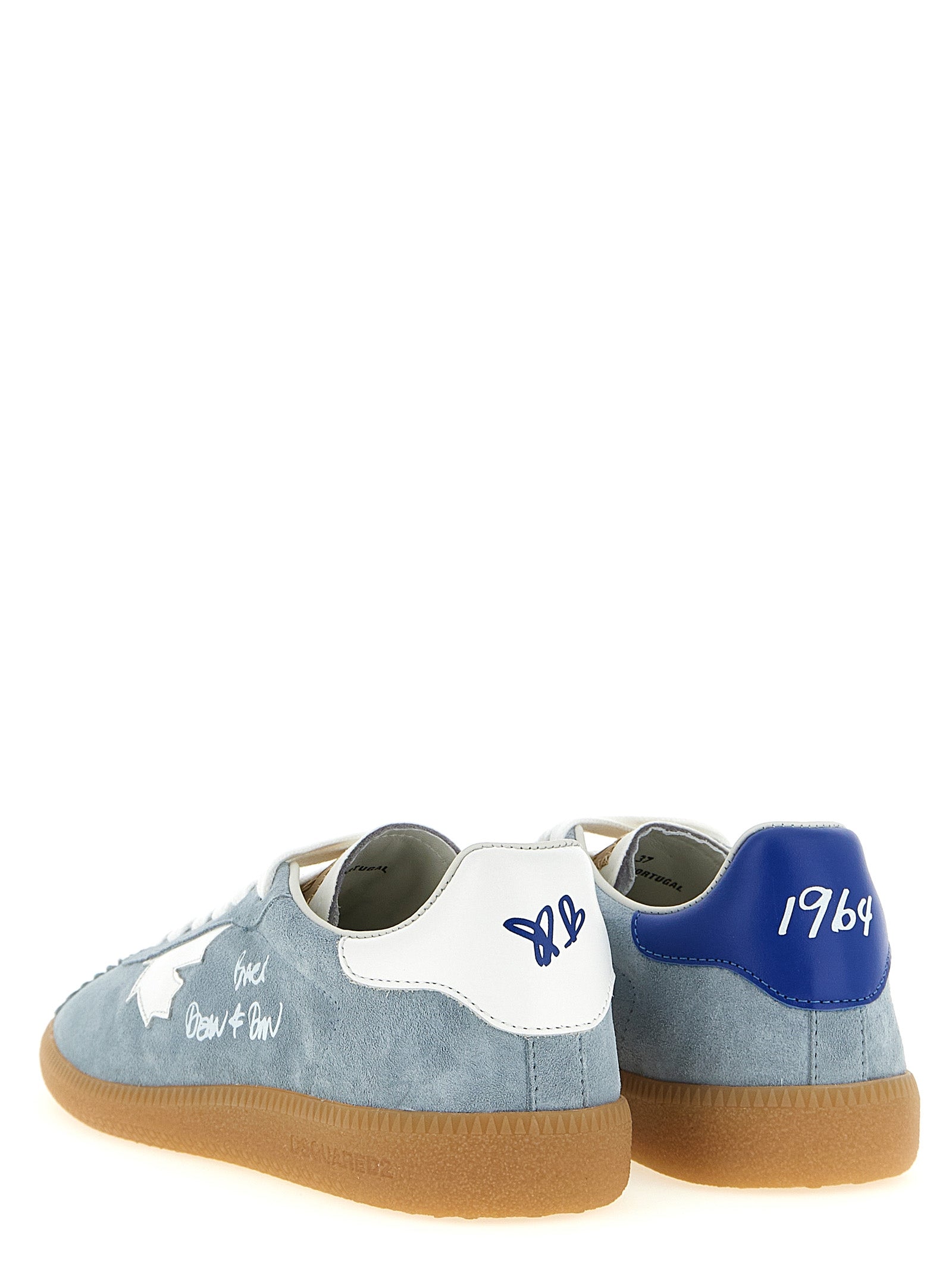 Dsquared² Blaue Kalbsleder Low-Top-Sneaker