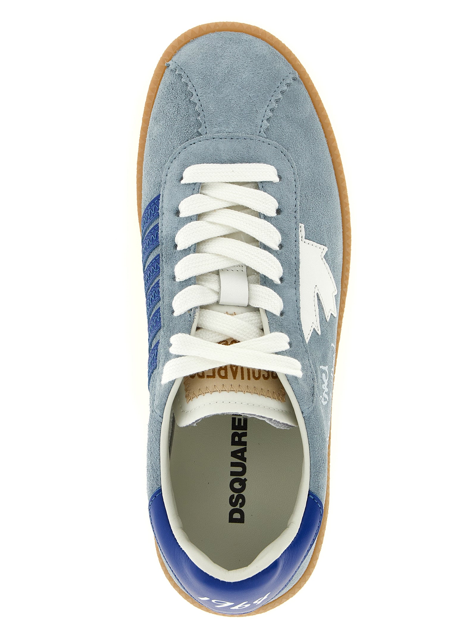 Dsquared² Blaue Kalbsleder Low-Top-Sneaker