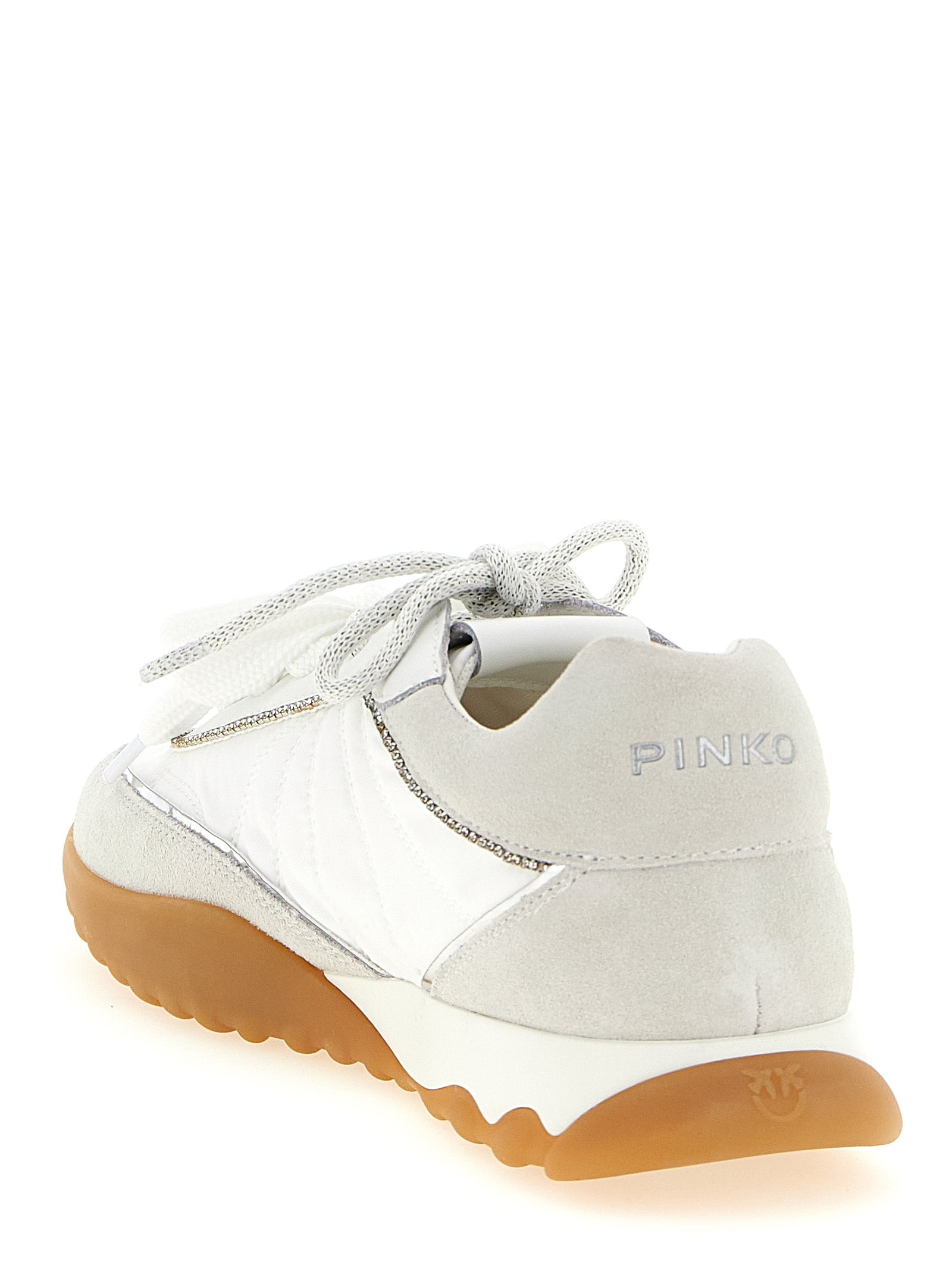 PINKO Weiße Kalbsleder-Sneaker im Athletic-Look