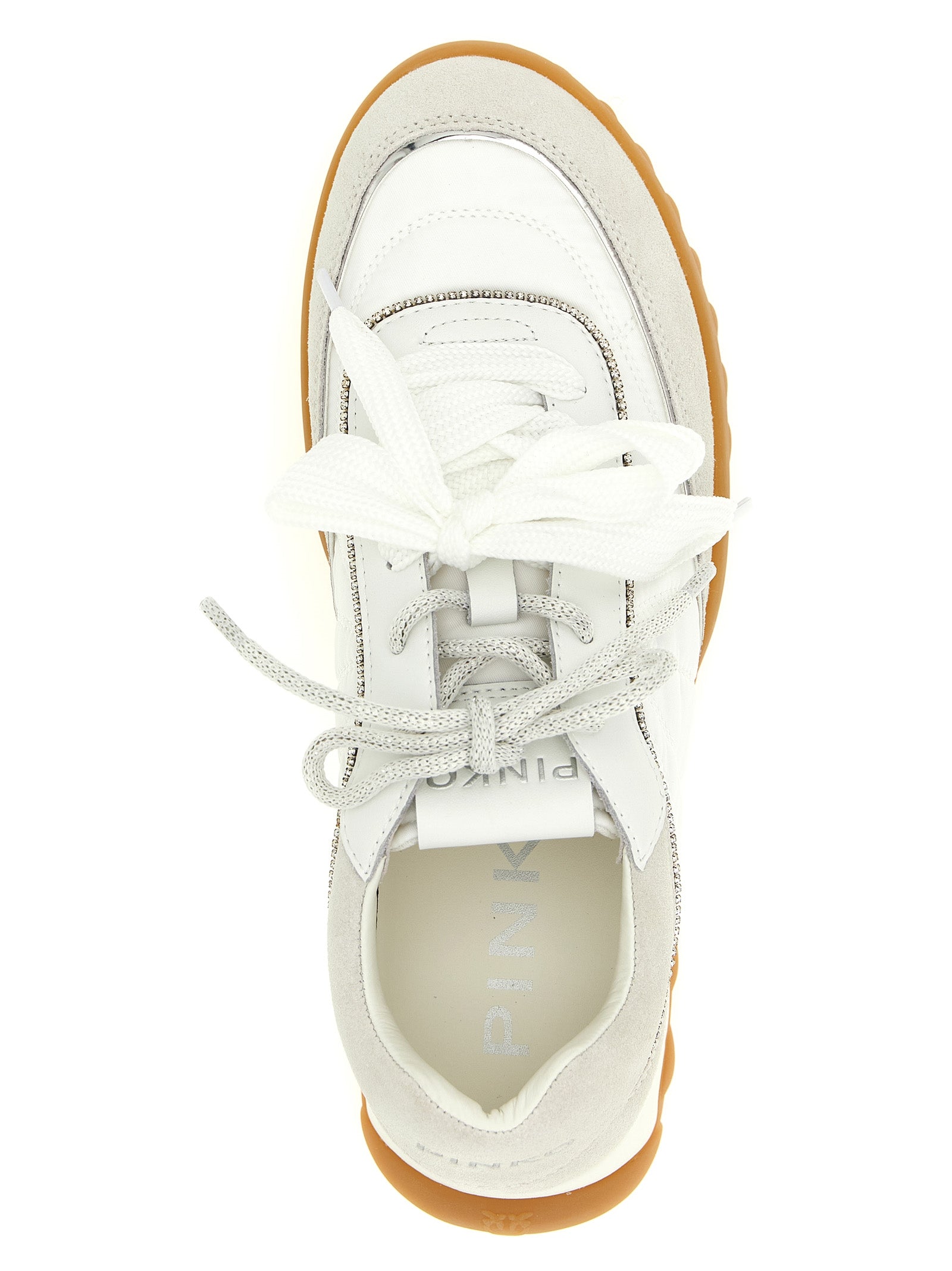 PINKO Weiße Kalbsleder-Sneaker im Athletic-Look