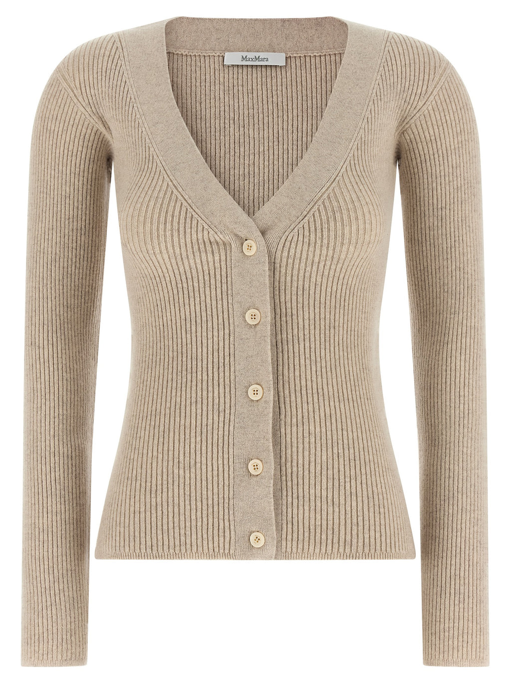 Max Mara Beige Wollstrickjacke