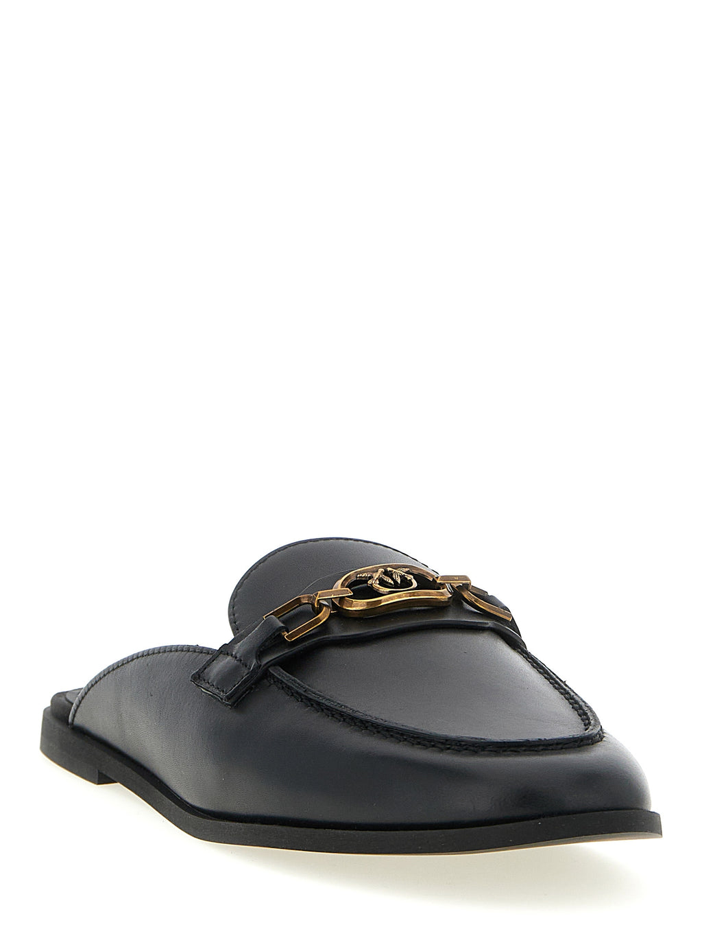 PINKO Schwarze Kalbsleder-Slipper