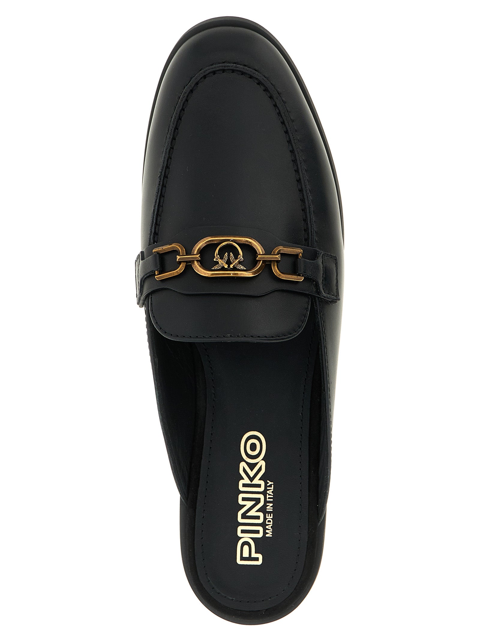 PINKO Schwarze Kalbsleder-Slipper