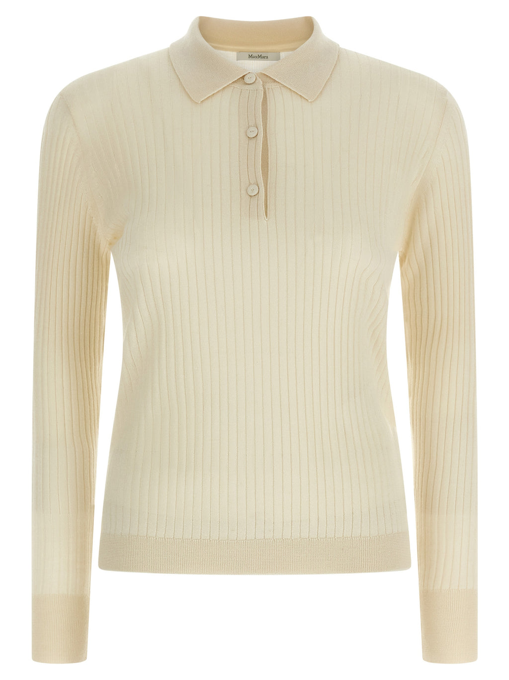 Max Mara Weißes Kaschmir-Poloshirt