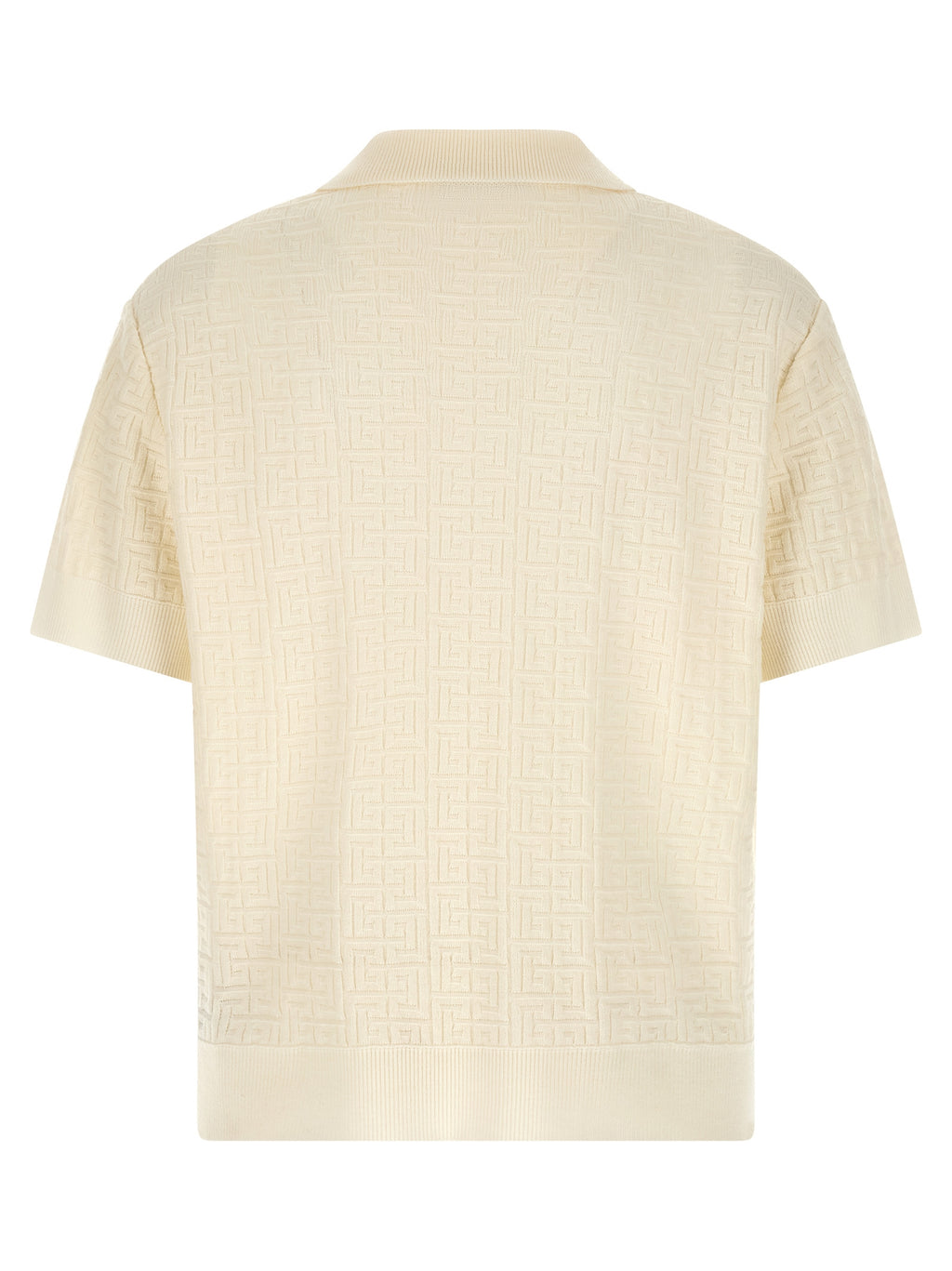 Balmain Weißes Woll-Poloshirt