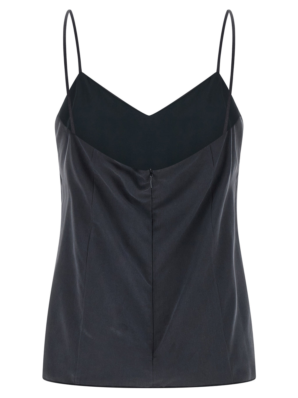 Max Mara Graues ärmelloses Seidentop