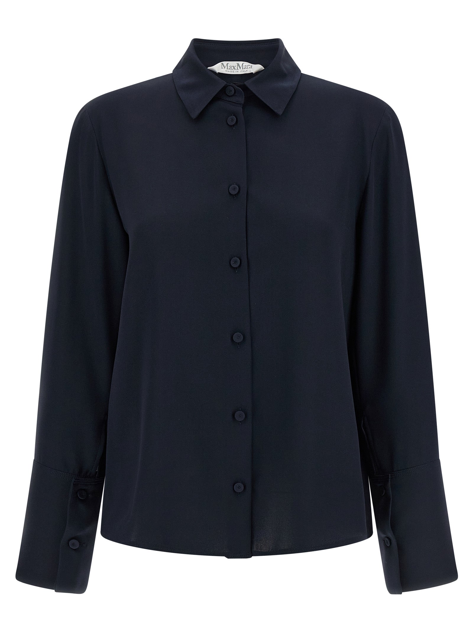 Max Mara Blaue Seidenbluse