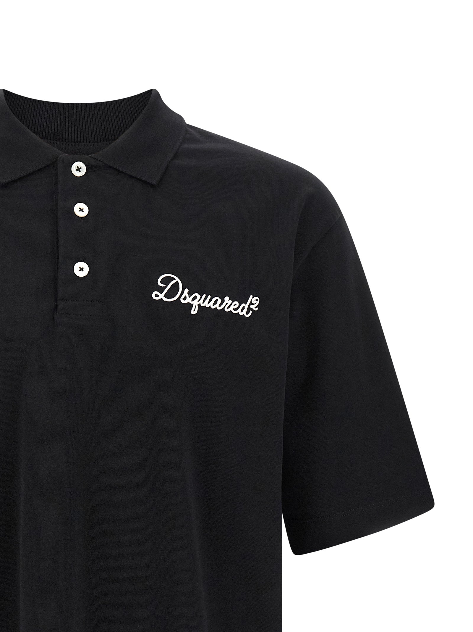 Dsquared² Schwarzes Baumwoll-Poloshirt