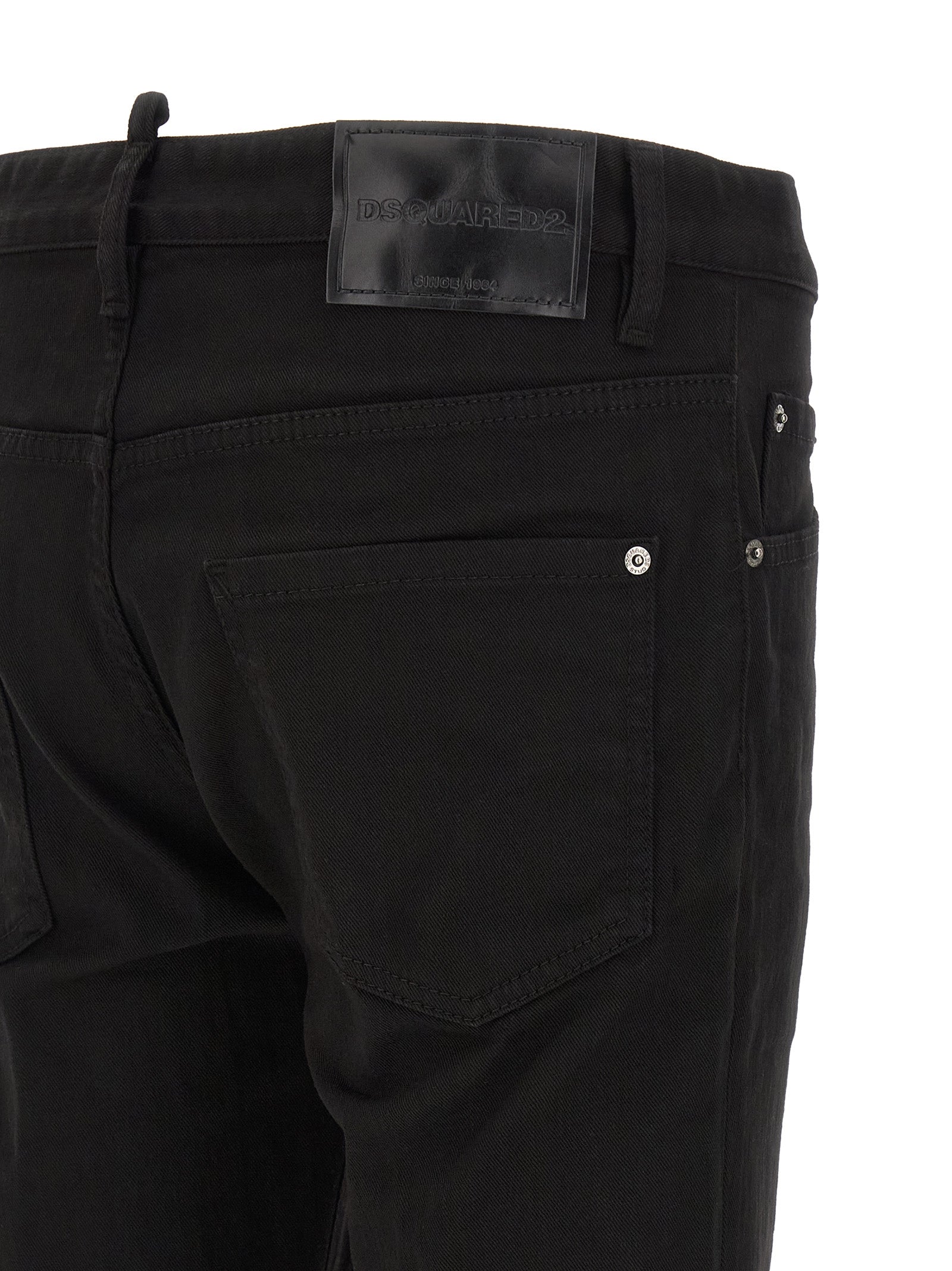 Dsquared² Schwarze Baumwoll-Jeans mit geradem Bein