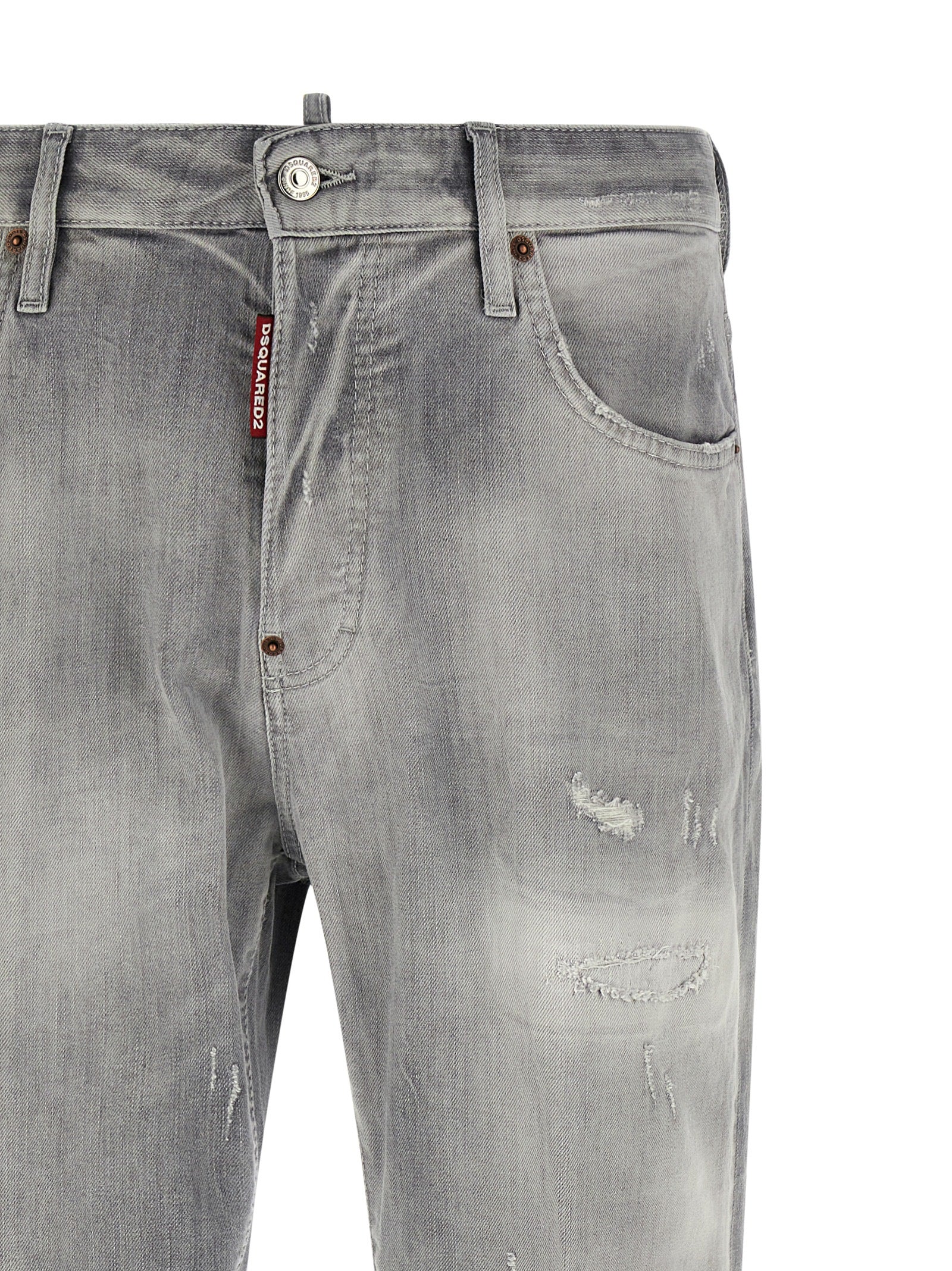 Dsquared² Graue Jeans aus Baumwolle im geraden Schnitt